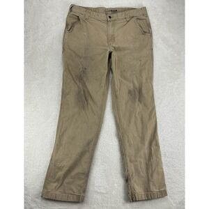 Carhartt Pants 36x34 Relaxed Fit Tan Rugged Flex Carpenter Distressed Stains